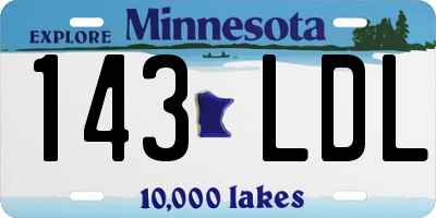 MN license plate 143LDL