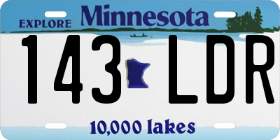 MN license plate 143LDR