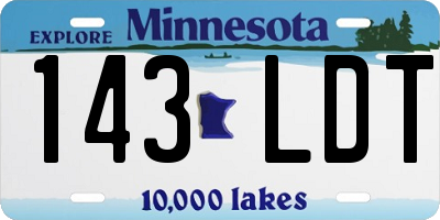MN license plate 143LDT