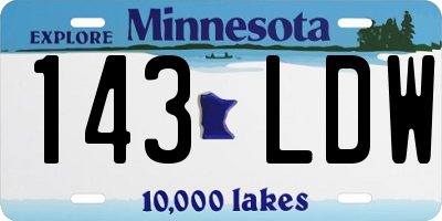 MN license plate 143LDW