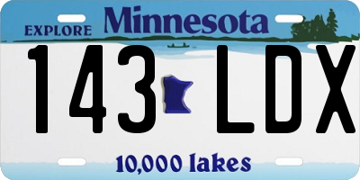 MN license plate 143LDX