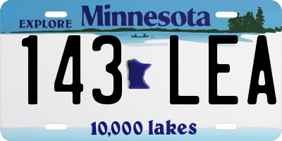 MN license plate 143LEA