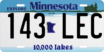 MN license plate 143LEC