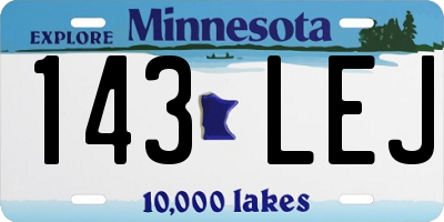 MN license plate 143LEJ