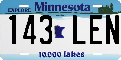 MN license plate 143LEN