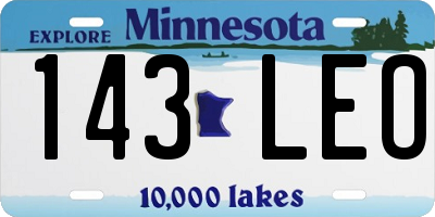 MN license plate 143LEO