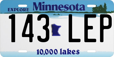 MN license plate 143LEP