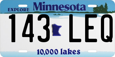 MN license plate 143LEQ