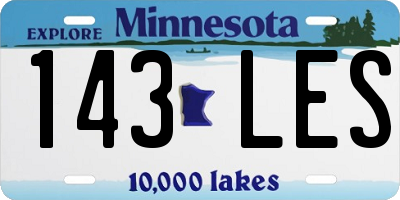 MN license plate 143LES