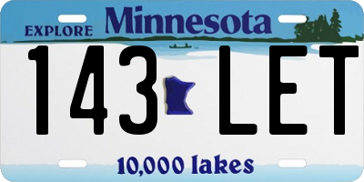MN license plate 143LET