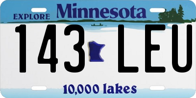 MN license plate 143LEU