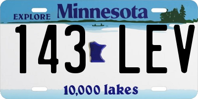 MN license plate 143LEV