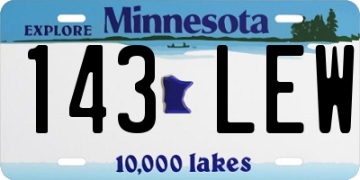 MN license plate 143LEW