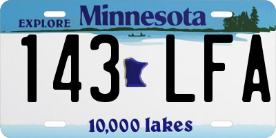 MN license plate 143LFA
