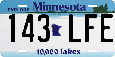 MN license plate 143LFE