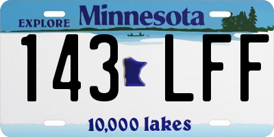 MN license plate 143LFF