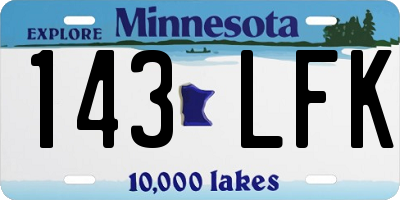 MN license plate 143LFK