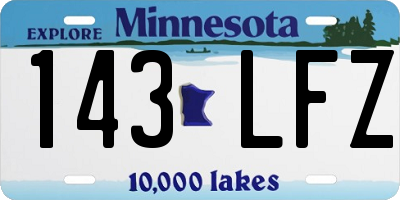MN license plate 143LFZ