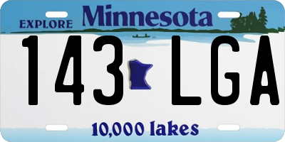 MN license plate 143LGA