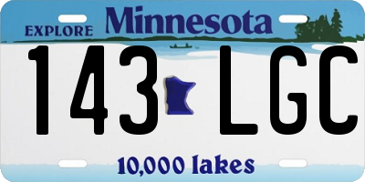 MN license plate 143LGC