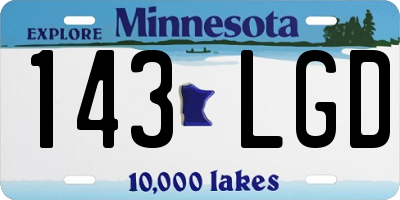 MN license plate 143LGD
