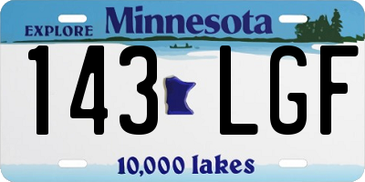 MN license plate 143LGF