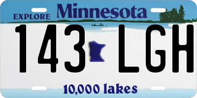 MN license plate 143LGH