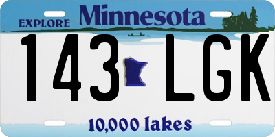 MN license plate 143LGK