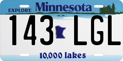 MN license plate 143LGL