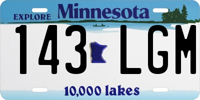 MN license plate 143LGM