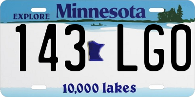 MN license plate 143LGO