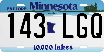 MN license plate 143LGQ