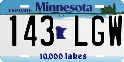 MN license plate 143LGW