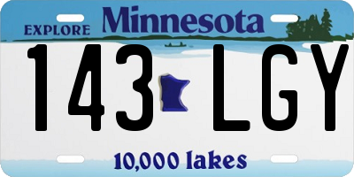 MN license plate 143LGY