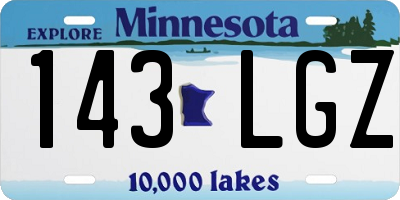 MN license plate 143LGZ