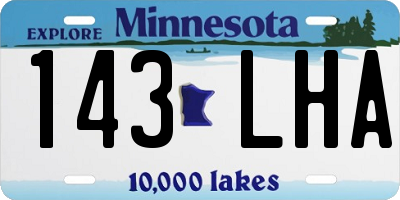 MN license plate 143LHA