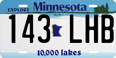 MN license plate 143LHB