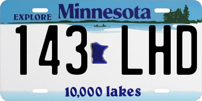 MN license plate 143LHD