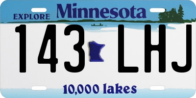 MN license plate 143LHJ