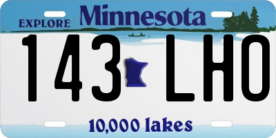 MN license plate 143LHO