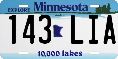 MN license plate 143LIA