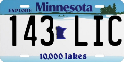 MN license plate 143LIC