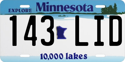 MN license plate 143LID