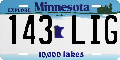 MN license plate 143LIG