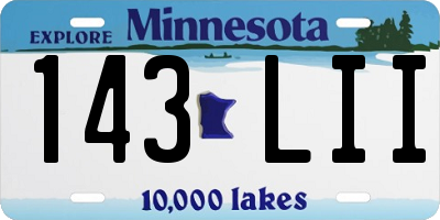 MN license plate 143LII