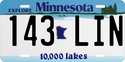 MN license plate 143LIN