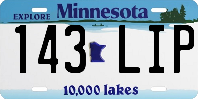 MN license plate 143LIP