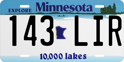 MN license plate 143LIR
