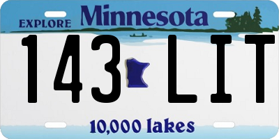 MN license plate 143LIT