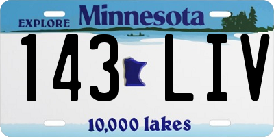 MN license plate 143LIV